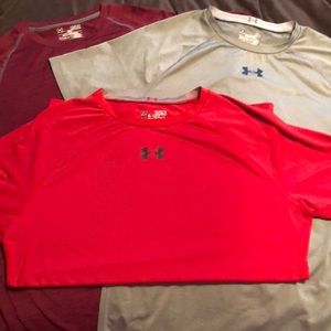 3 Under Armor compression short sleeves shirts.